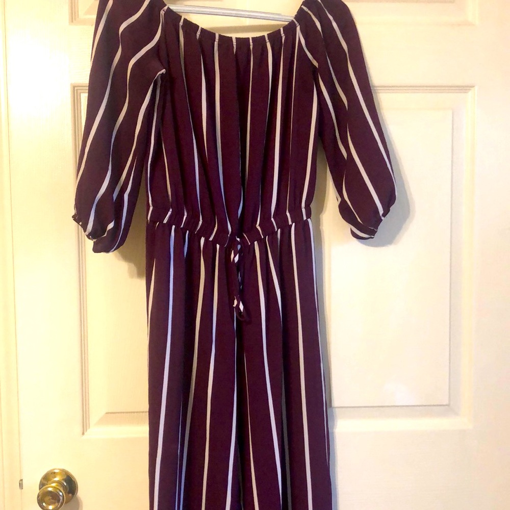 Striped Burgundy Jumpsuit